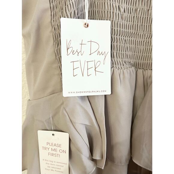 Show Me Your Mumu Reese Ruffle Dress in Show Me The Ring Crisp S NWT - Picture 7 of 8